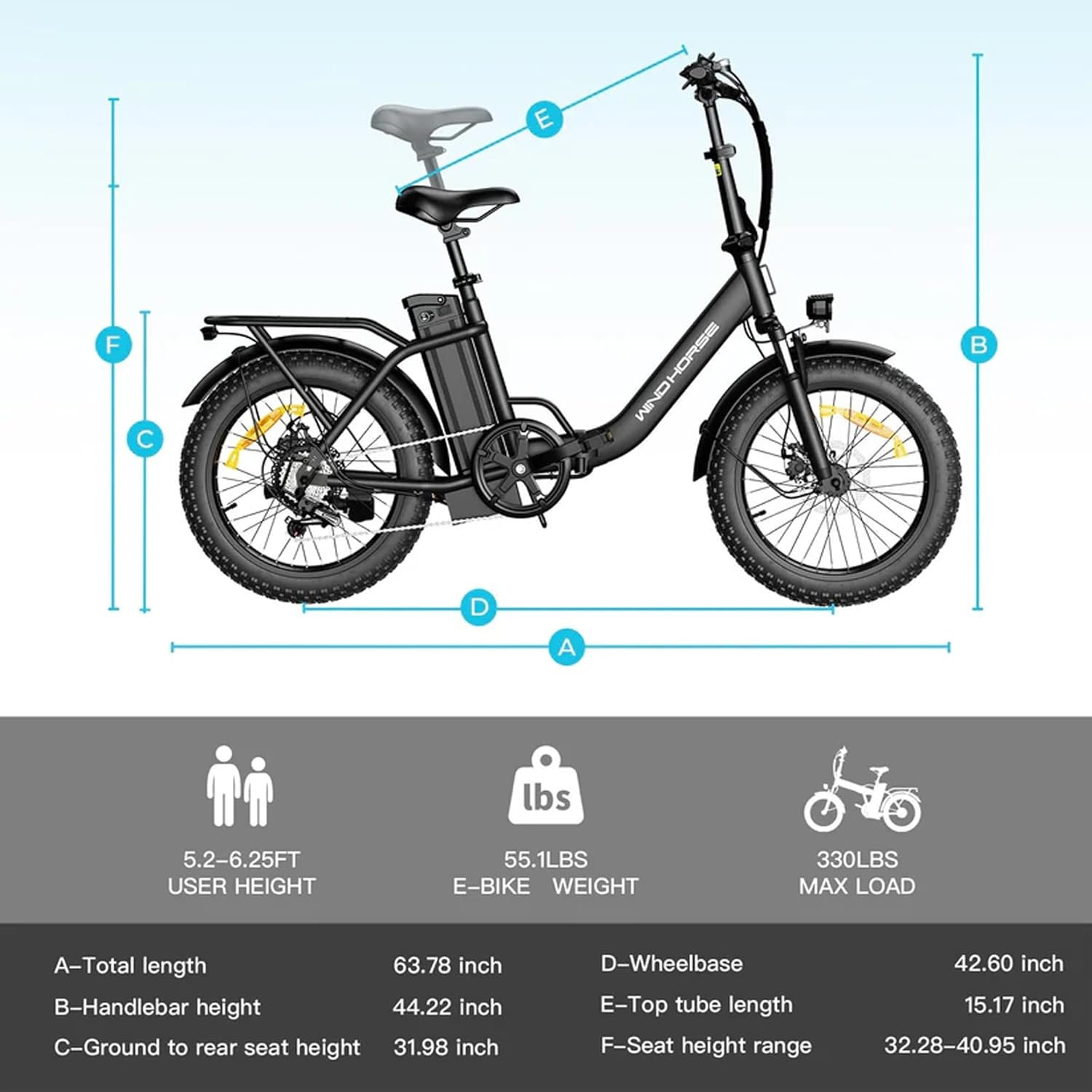 WINDHORSE W4B Electric Folding Bike 6 WINDHORSE W4B Electric Folding Bike - الصورة 6
