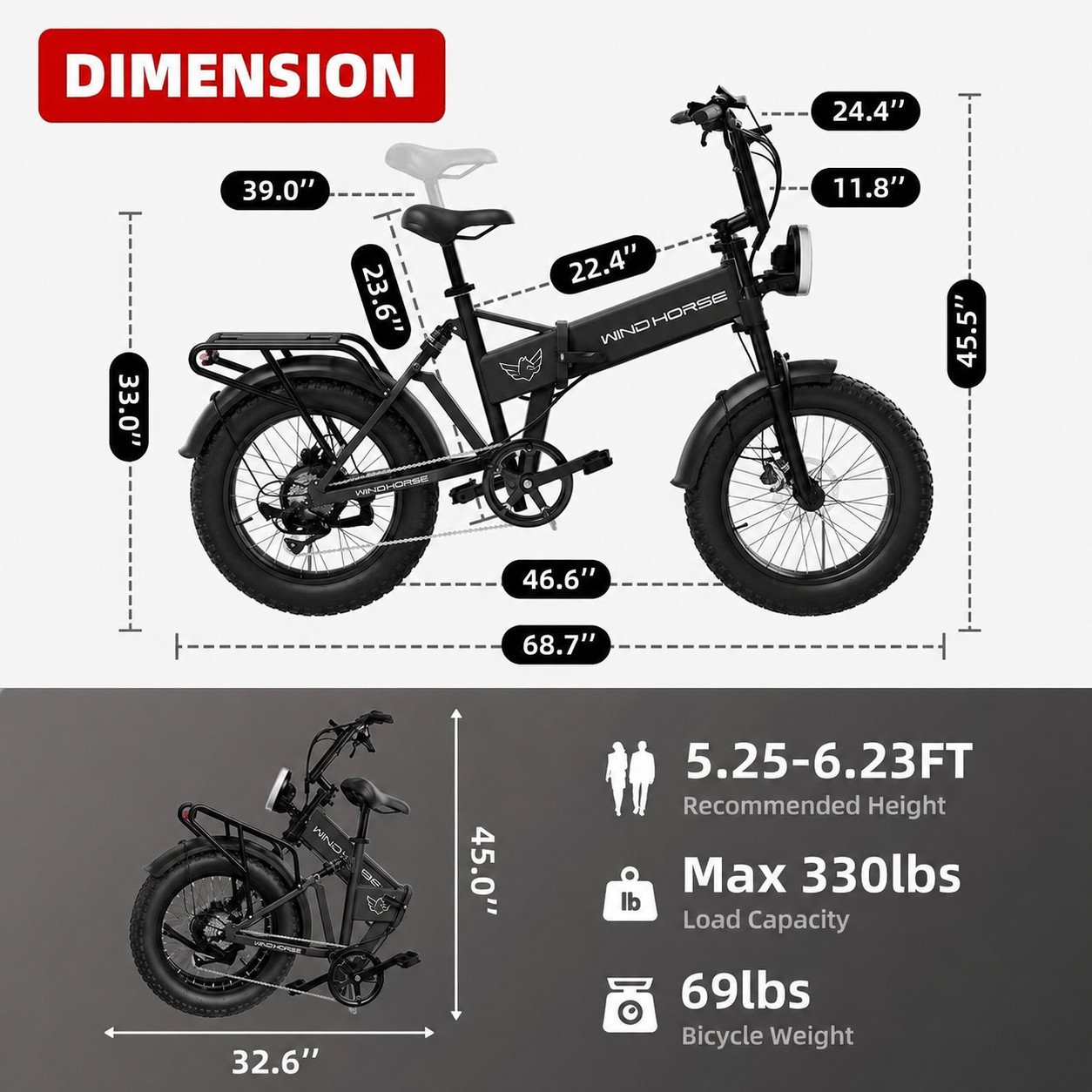WINDHORSE W0 Pro Electric Folding Bike 3 WINDHORSE W0 Pro Electric Folding Bike - Image 3